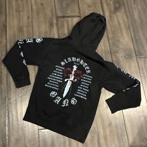 21 Savage 2021 Tour Hooded Sweatshirt in Washed Black - Size Small